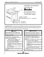 Предварительный просмотр 1 страницы Bradford White Copper Brute II BWCH 2000 Installation And Operating Instructions Manual