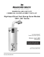 Preview for 1 page of Bradford White DH1504T* Replacement Parts List Manual