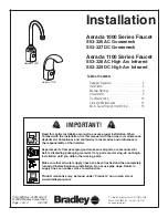 Bradley Aerada 1000 Series Installation Instructions Manual preview