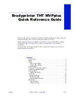 Предварительный просмотр 3 страницы Brady Bradyprinter 300 MVPplus Quick Reference Manual