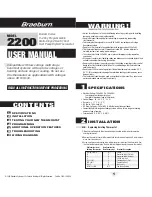 Braeburn Builder 2200 User Manual preview