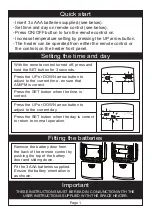 Braemar ECOSTAR Operating Instructions Manual preview