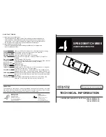 Предварительный просмотр 1 страницы BRAIME ELEVATOR COMPONENTS LTD. Speedswitch M800 Installation Instructions