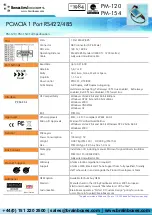 Предварительный просмотр 2 страницы Brainboxes PCMCIA RS422/485 Specification Sheet