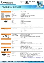 Предварительный просмотр 2 страницы Brainboxes PM-121 Specification Sheet