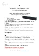 Предварительный просмотр 2 страницы Brainz POWERBAR SPEAKER 38572 Instruction Manual