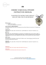 Preview for 1 page of Brainz X-MAS Ball Speaker Instruction Manual