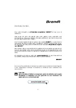 Preview for 4 page of Brandt 1912720 Operating And Installation Instructions