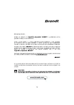 Preview for 54 page of Brandt 1912720 Operating And Installation Instructions