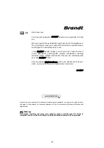 Предварительный просмотр 25 страницы Brandt AD1516X Manual To Installation