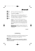 Предварительный просмотр 18 страницы Brandt AD769BE1 Quickmanual Installation