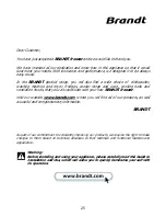 Preview for 25 page of Brandt BFU242LSW Operating And Installation Instructions