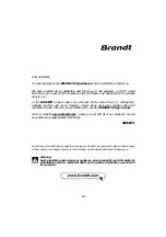 Preview for 28 page of Brandt CE3020 Operating And Installation Instructions