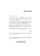 Предварительный просмотр 3 страницы Brandt CE3610W Instruction Manual