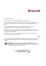 Preview for 2 page of Brandt FC-260MW Instruction Manual