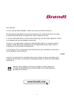 Preview for 15 page of Brandt FC-260MW Instruction Manual