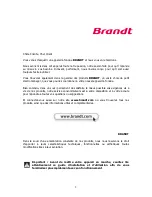 Preview for 2 page of Brandt FON800NR Instruction Manual