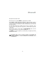 Предварительный просмотр 50 страницы Brandt GE2302B Instruction Manual