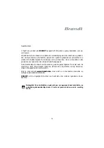 Предварительный просмотр 74 страницы Brandt GE2302B Instruction Manual