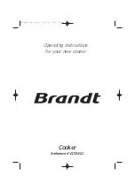 Предварительный просмотр 1 страницы Brandt KV372WE1 Operating Instructions Manual