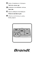 Brandt TE576XS1 Instructions For Installation And Use Manual предпросмотр