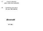 Brandt VF 300 Series Operating Instructions Manual preview