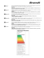 Preview for 2 page of Brandt Washing machine Instructions For Use Manual