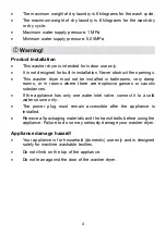 Preview for 4 page of Brandt WDB184QWA Installation & User Manual