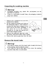 Preview for 9 page of Brandt WFB104QWA Manual To Installation And Use