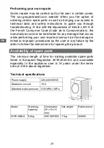 Preview for 30 page of Brandt wfb190wa Manual To Installation And Use