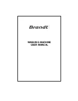 Preview for 1 page of Brandt WFE0610K User Manual