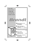 Preview for 1 page of Brandt WFH1066K Installation, Operating And Maintenance Instructions