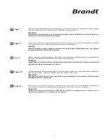 Preview for 2 page of Brandt wt08735e Instructions For Use Manual