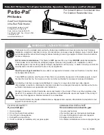 Brant Radiant Heaters Patio-Pal PH Series Installation, Operation, Maintenance And Parts Manual preview