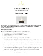 Preview for 1 page of brasa AIDEN FIRE LAMP Instruction Manual