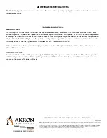 Preview for 12 page of BRASS Akron 6035 CAN Installation, Operation & Maintenance Manual