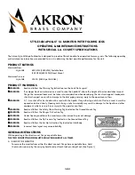 Preview for 1 page of BRASS Akron Style 3414 Apollo Operating & Maintenance Instructions