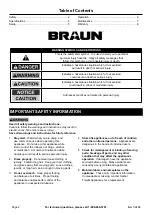 Предварительный просмотр 2 страницы Braun 58488 Owner'S Manual & Safety Instructions