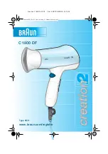 Предварительный просмотр 1 страницы Braun C 1800 DF Manual