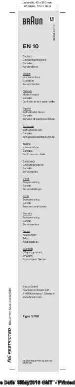 Braun EN 10 Series Use Instructions preview