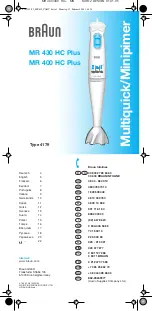 Preview for 1 page of Braun MR 400 HC Plus Manual