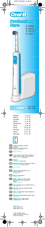 Braun Oral B D15511 Manual preview