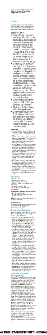 Preview for 5 page of Braun Oral-B PRO 1000 Manual