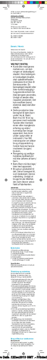 Preview for 16 page of Braun Oral-B PRO TRIZONE 500 Manual