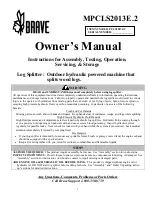 Предварительный просмотр 1 страницы Brave MPCLS2013E.2 Owner'S Manual