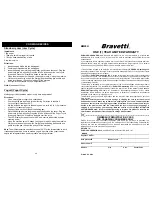 Preview for 8 page of Bravetti BRAVETTI BM20H Owner'S Manual