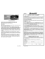 Preview for 2 page of Bravetti BRAVETTI XFR17H Owner'S Manual