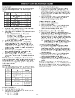 Preview for 13 page of Bravetti CONVECTION MICROWAVE OVEN K5345H Owner'S Manual