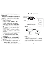 Предварительный просмотр 2 страницы Bravetti Euro-Pro PC104 Use And Care Instructions Manual