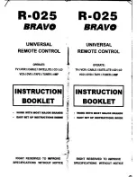 Preview for 1 page of Bravo R-025 Instruction Booklet